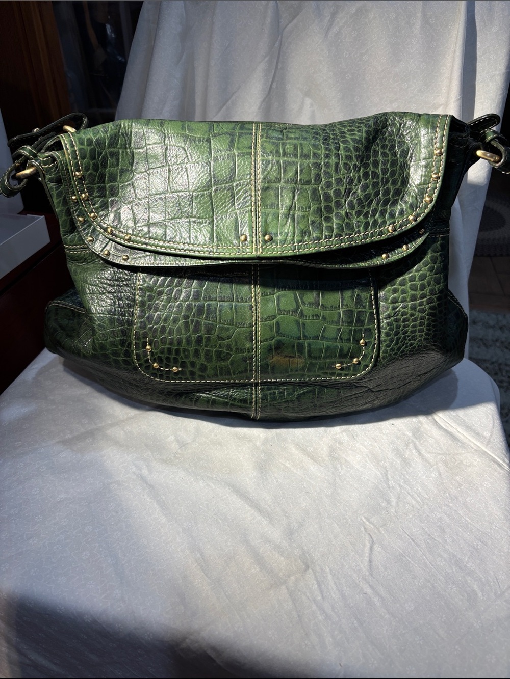 Maxx NY Leather Crocodile Embossed
